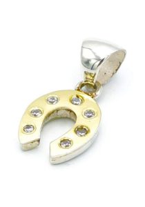 14k Goud verguld zilveren geluks hoefijzer