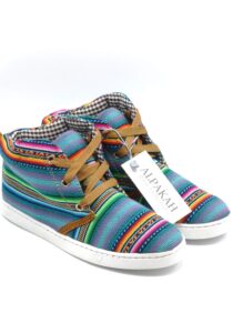 Amauta-design Peruaanse bottines turquesa brilloso