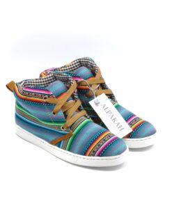 Amauta-design Peruaanse bottines turquesa brilloso