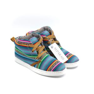 Amauta-design Peruaanse bottines turquesa brilloso