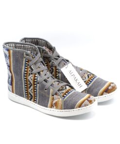 Amauta-design peruaanse schoenen gris con telar