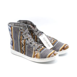 Amauta-design peruaanse schoenen gris con telar