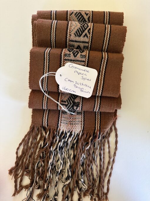 Ceremoniële Alpaca Sjaal Bruin Bruin