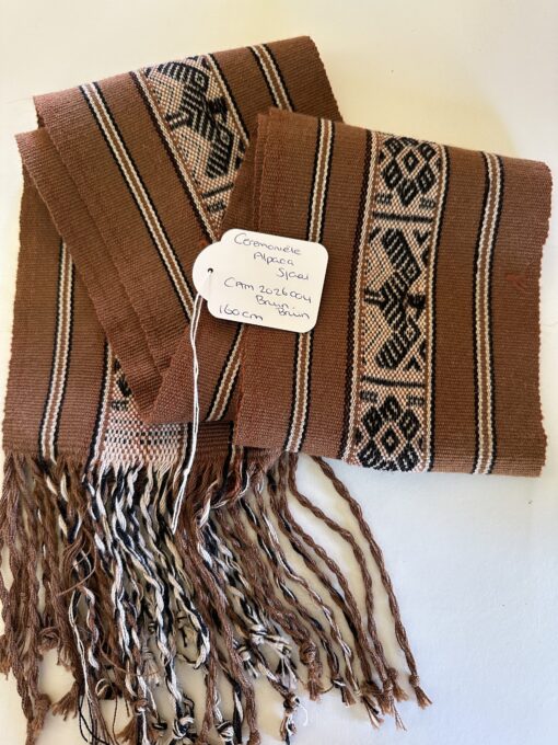 Ceremoniële Alpaca Sjaal Bruin Bruin.