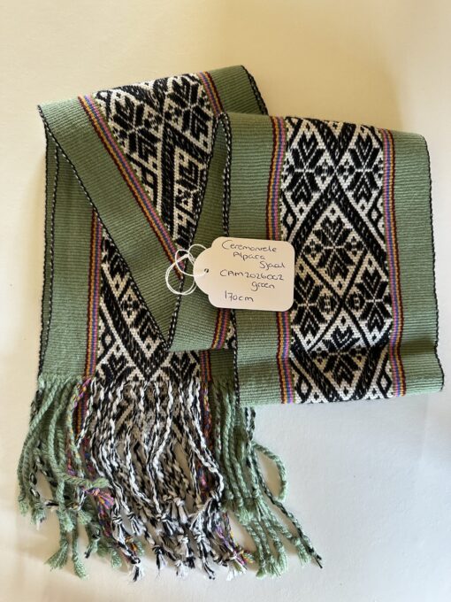 Ceremoniële Alpaca Sjaal Groen.