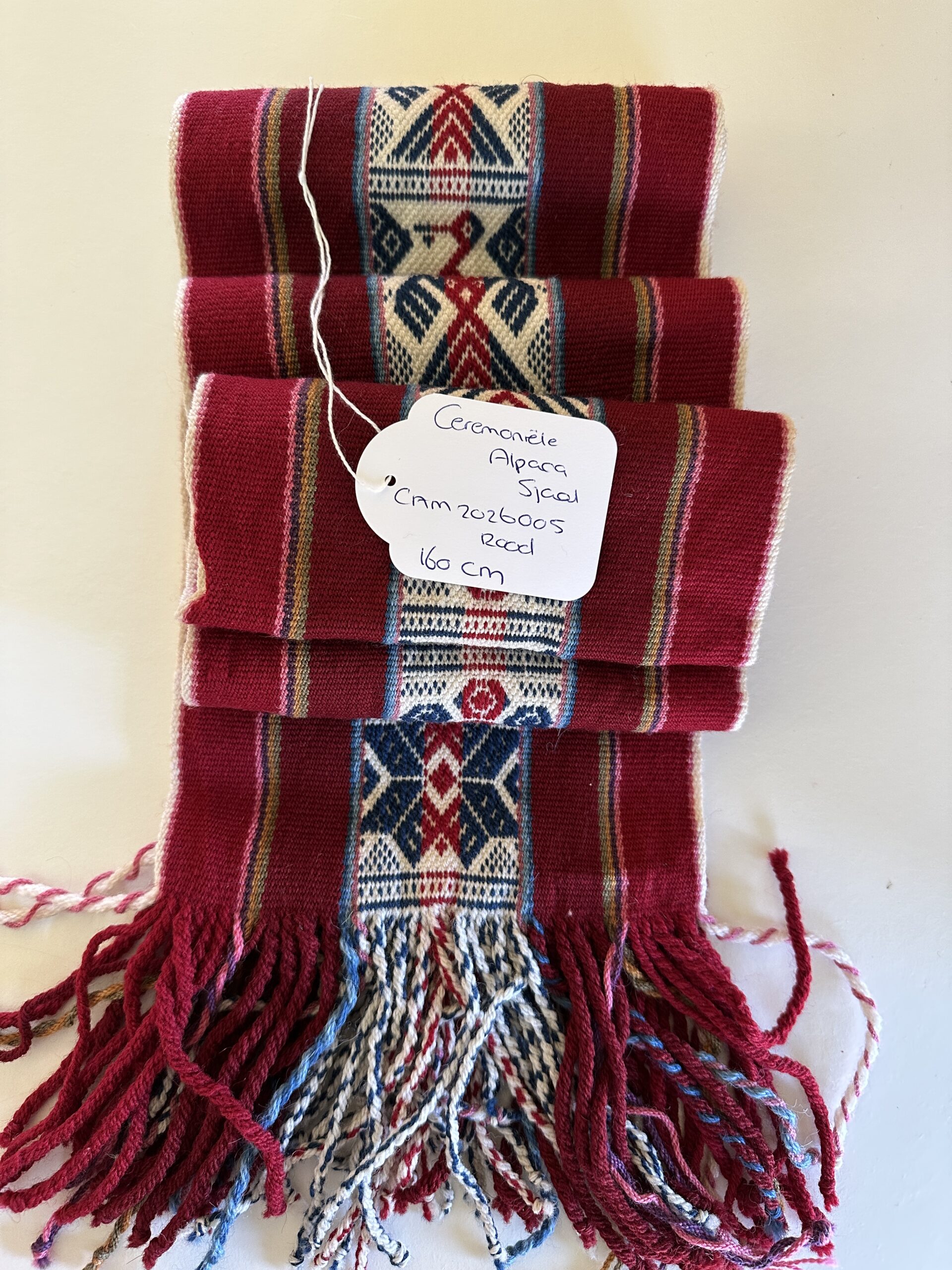 Ceremoniële Alpaca Sjaal Rood