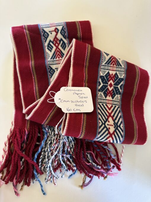 Ceremoniële Alpaca Sjaal Rood.