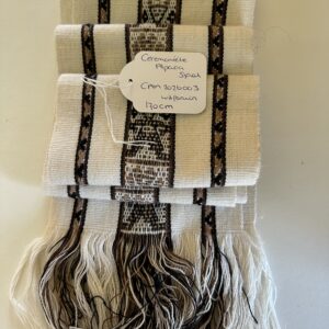 Ceremoniële Alpaca Sjaal Wit Bruin