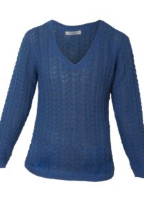 Design Baby alpaca trui Titicaca blauw