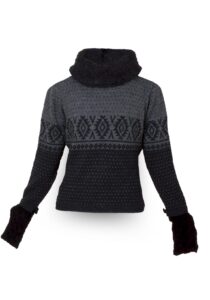 Alternative view of Design Baby alpaca trui met sjaal en handschoenen grijs Maat S