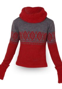 Alternative view of Design Baby alpaca trui met sjaal en handschoenen rood Maat S