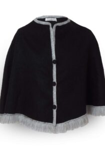 Design Diny cape zonder capuchon zwart/grijs