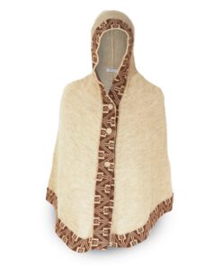 Design cape met Peruaaans geometrisch motief bruin
