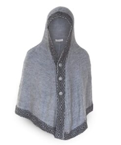 Design cape met Peruaaans geometrisch motief grijs
