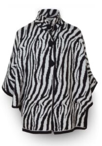 Exotische zebra design cape zwart/wit