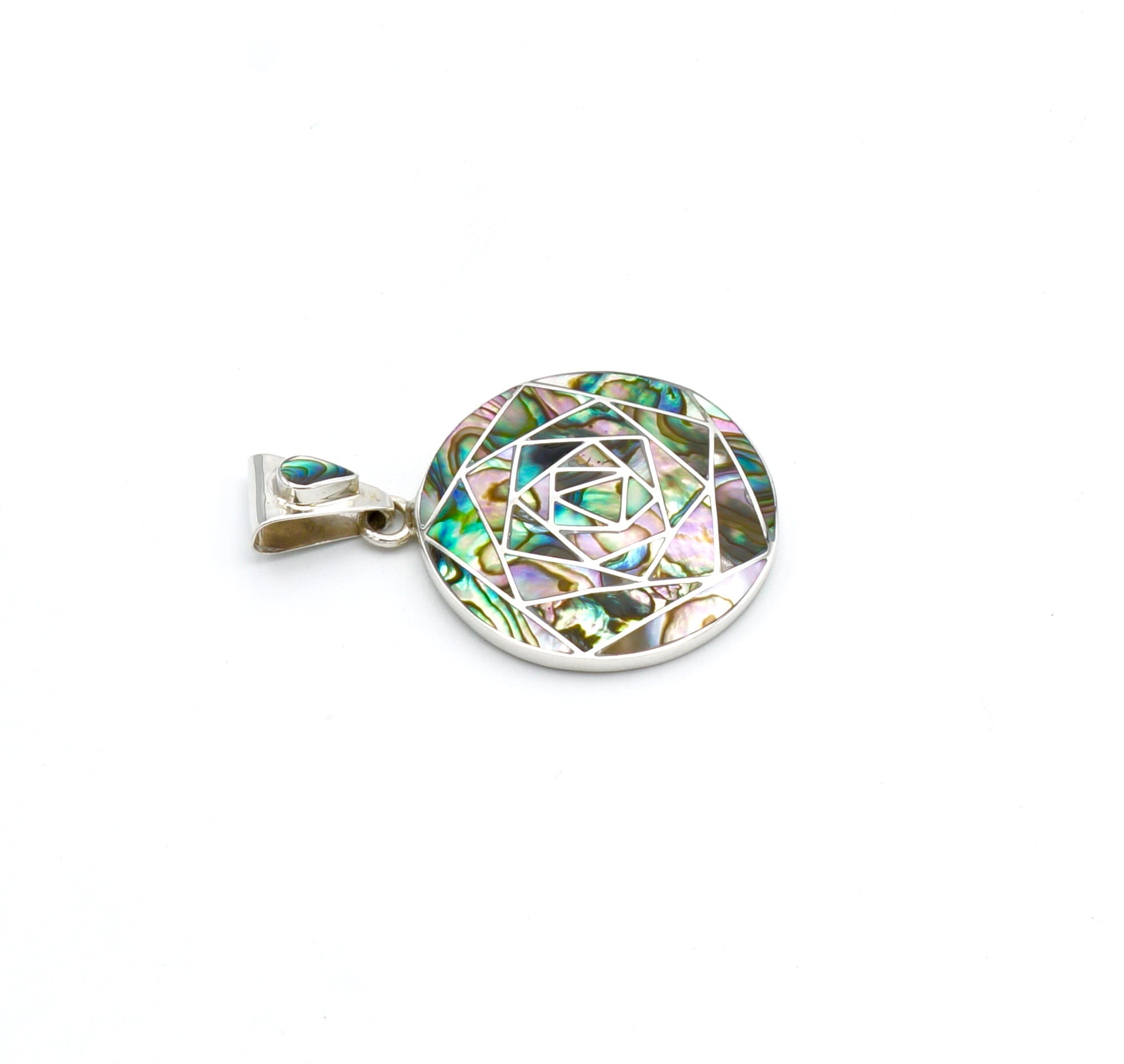 Geometrisch Abalone-zilveren hanger - Afbeelding 3