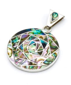 Geometrisch Abalone-zilveren hanger