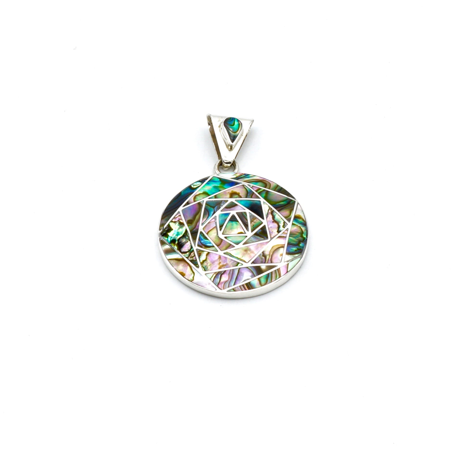 Geometrisch Abalone-zilveren hanger - Afbeelding 4
