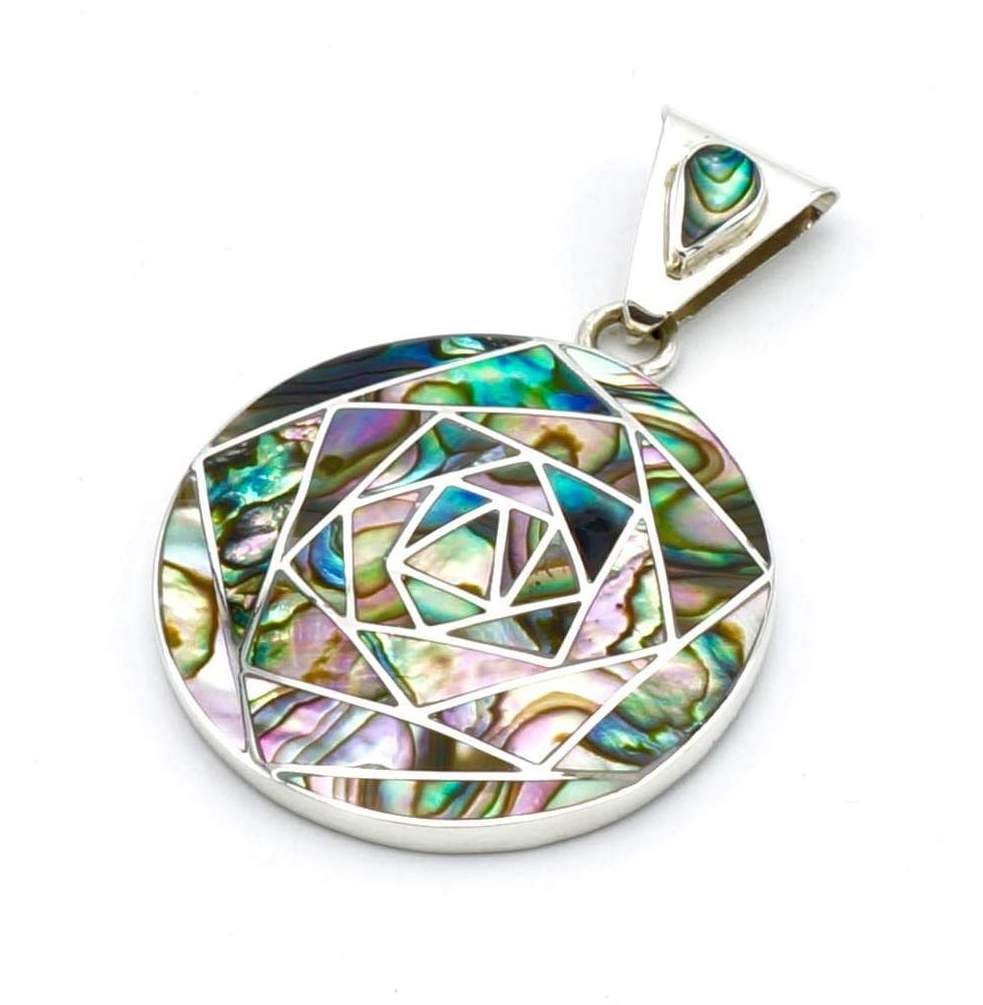 Geometrisch Abalone-zilveren hanger