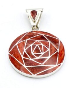 Geometrisch Spondylus-zilveren hanger