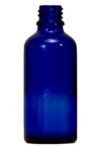 Glazen flesje met verstuiver 100ml blauw