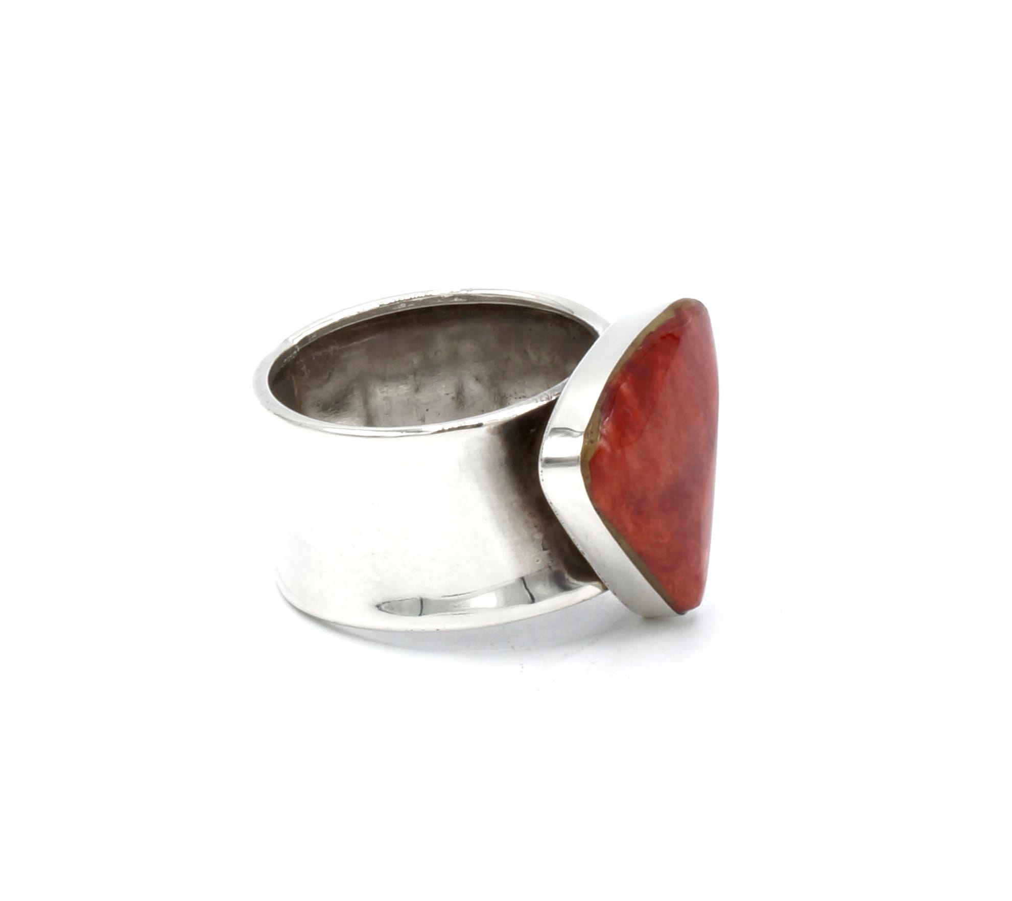 Guaman zilveren ring met rode spondylus (op bestelling 2-3 weken) - Afbeelding 5