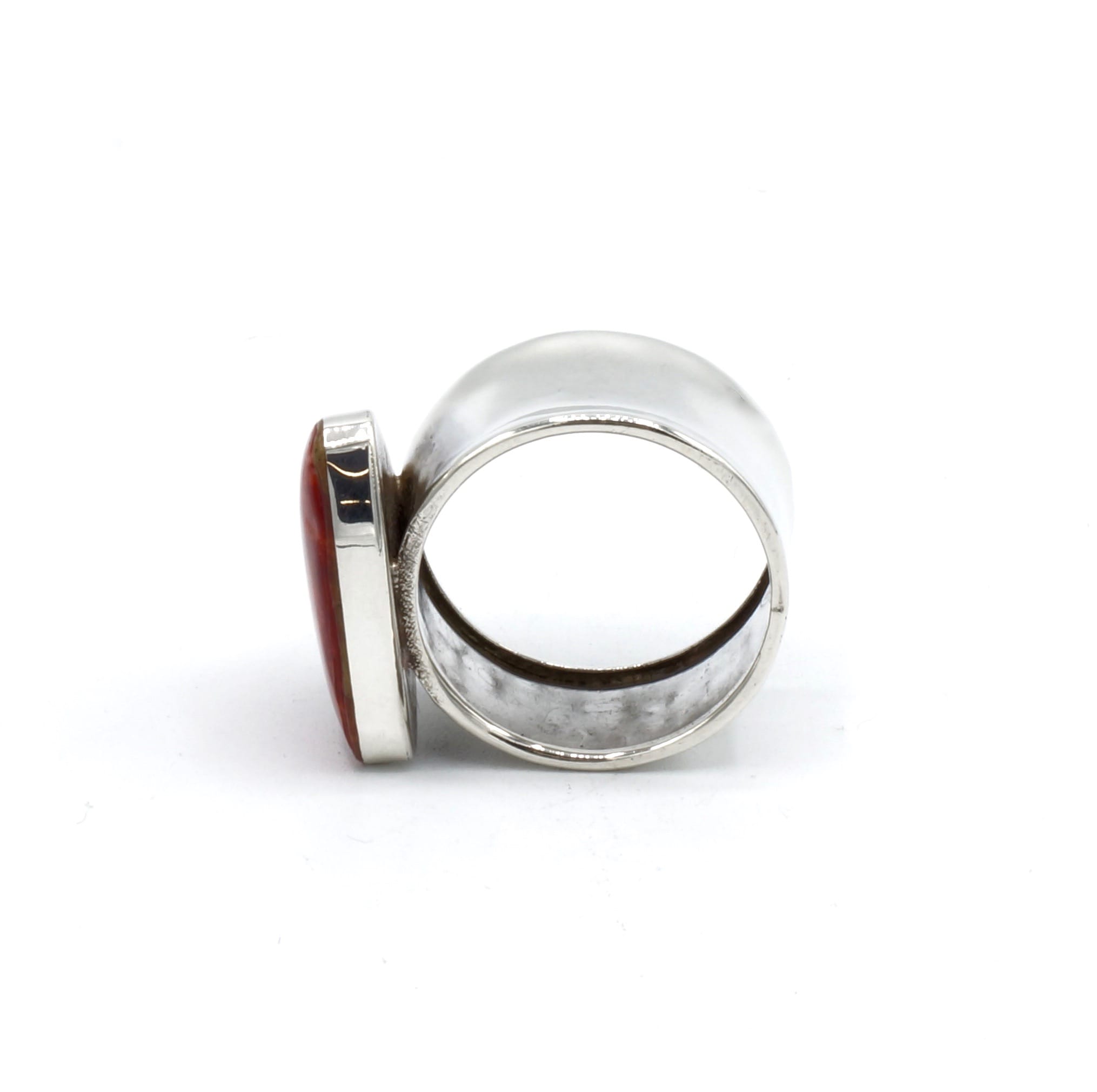 Guaman zilveren ring met rode spondylus (op bestelling 2-3 weken) - Afbeelding 9