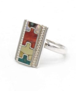 Guayra zilveren ring met stenen