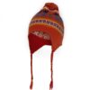 Inca-dubbelface vlecht muts rood/oranje