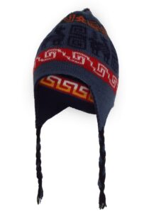 Inca-dubbelface vlecht muts zwart/blauw