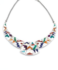 Inca-kalender design zilveren collier