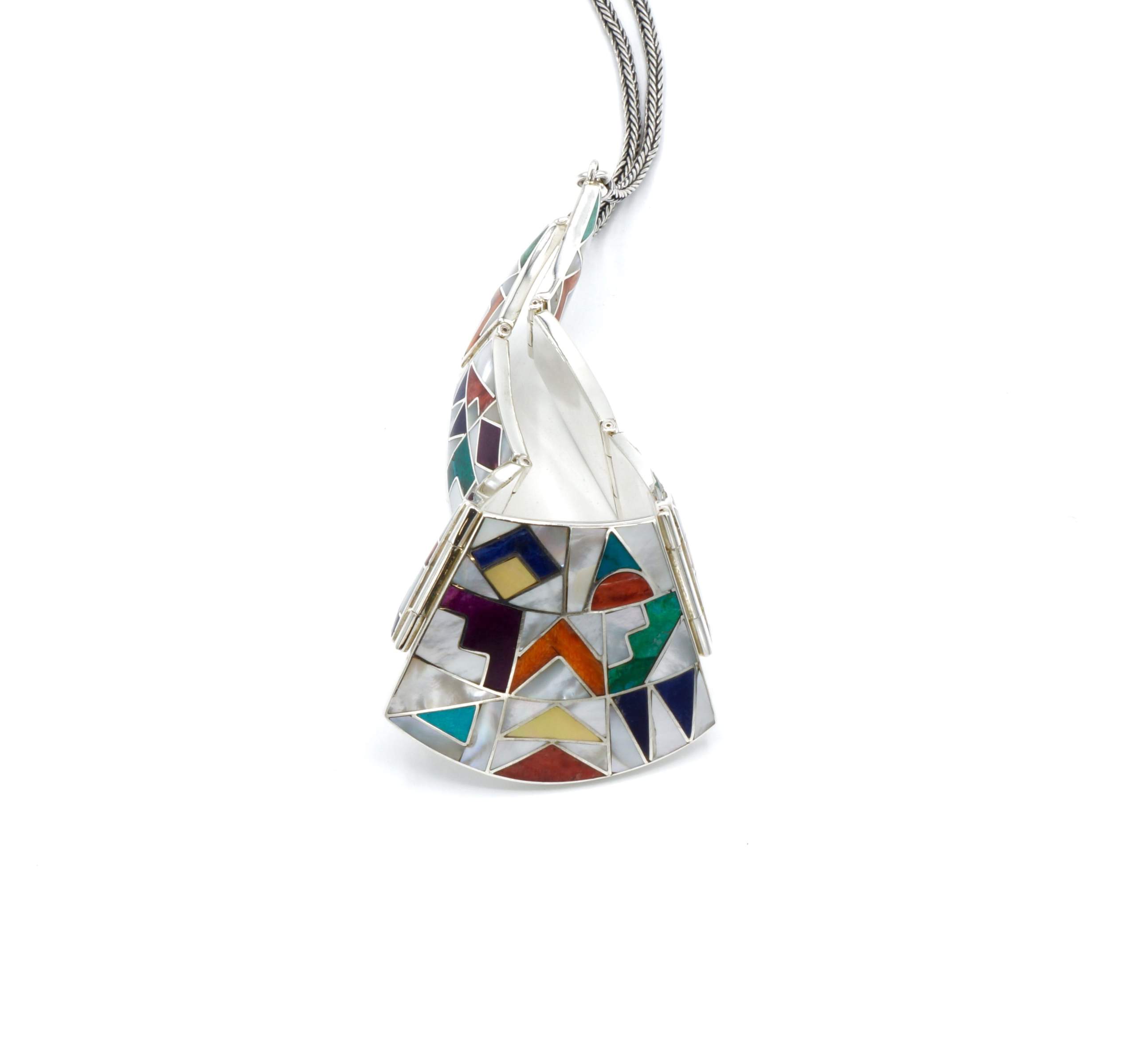 Inca-kalender design zilveren collier - Afbeelding 4