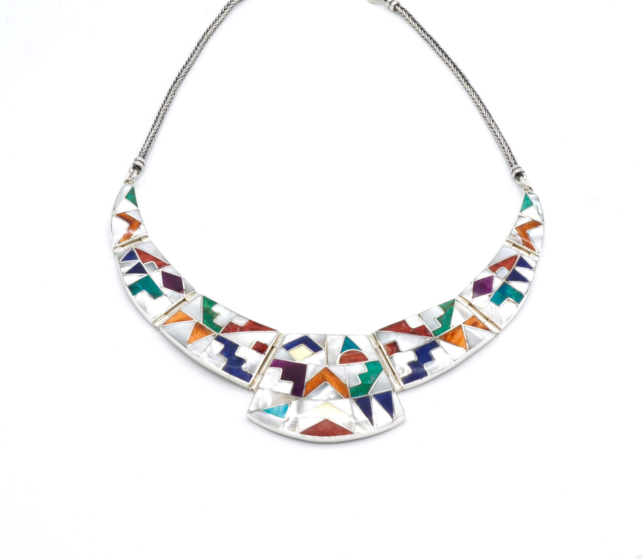 Inca-kalender design zilveren collier