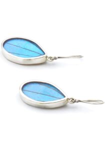 Iriserende Morpho Didius oorbellen druppel