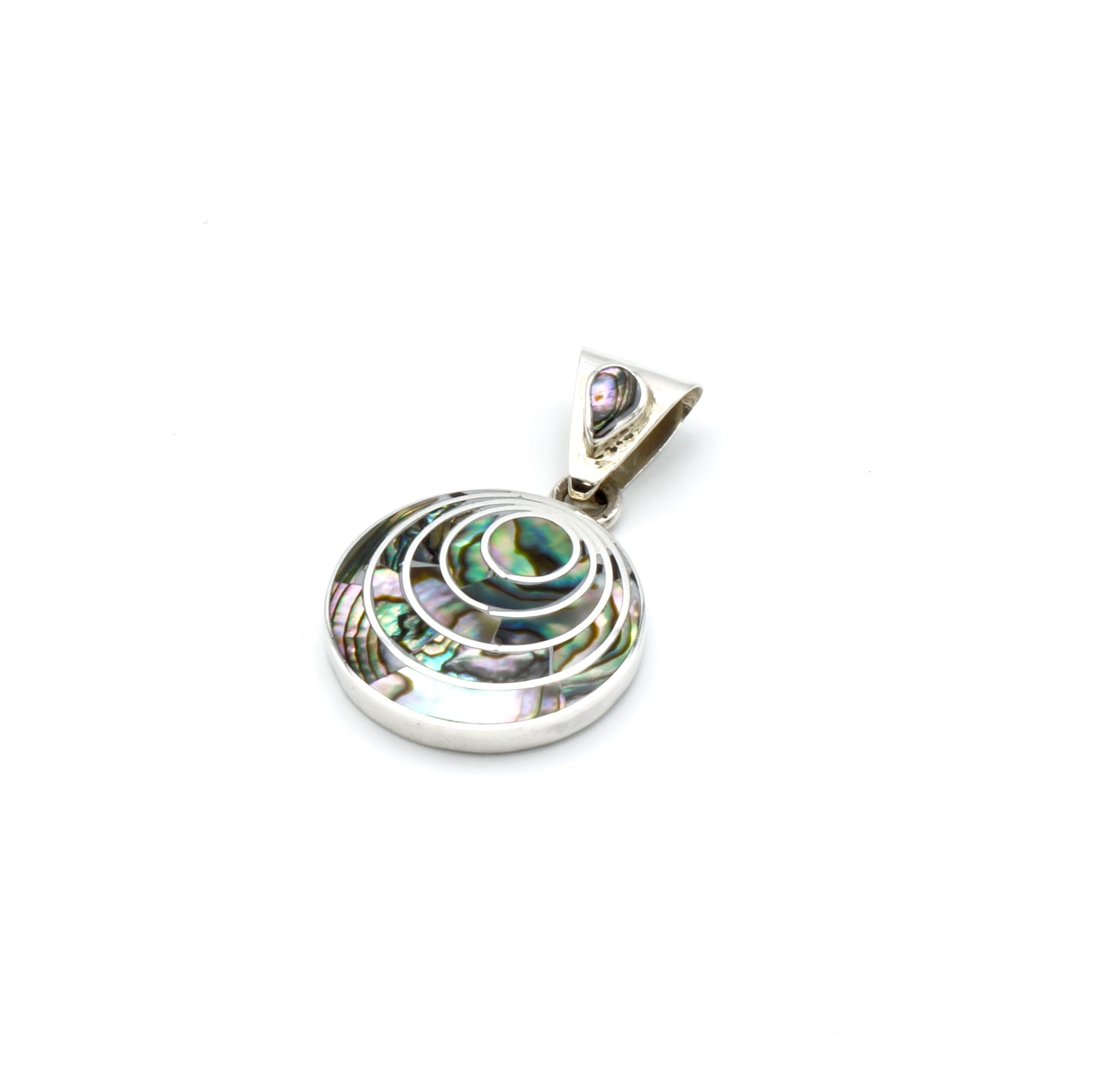 Kleine Pachamama zilveren hanger met abalone schelp - Afbeelding 2