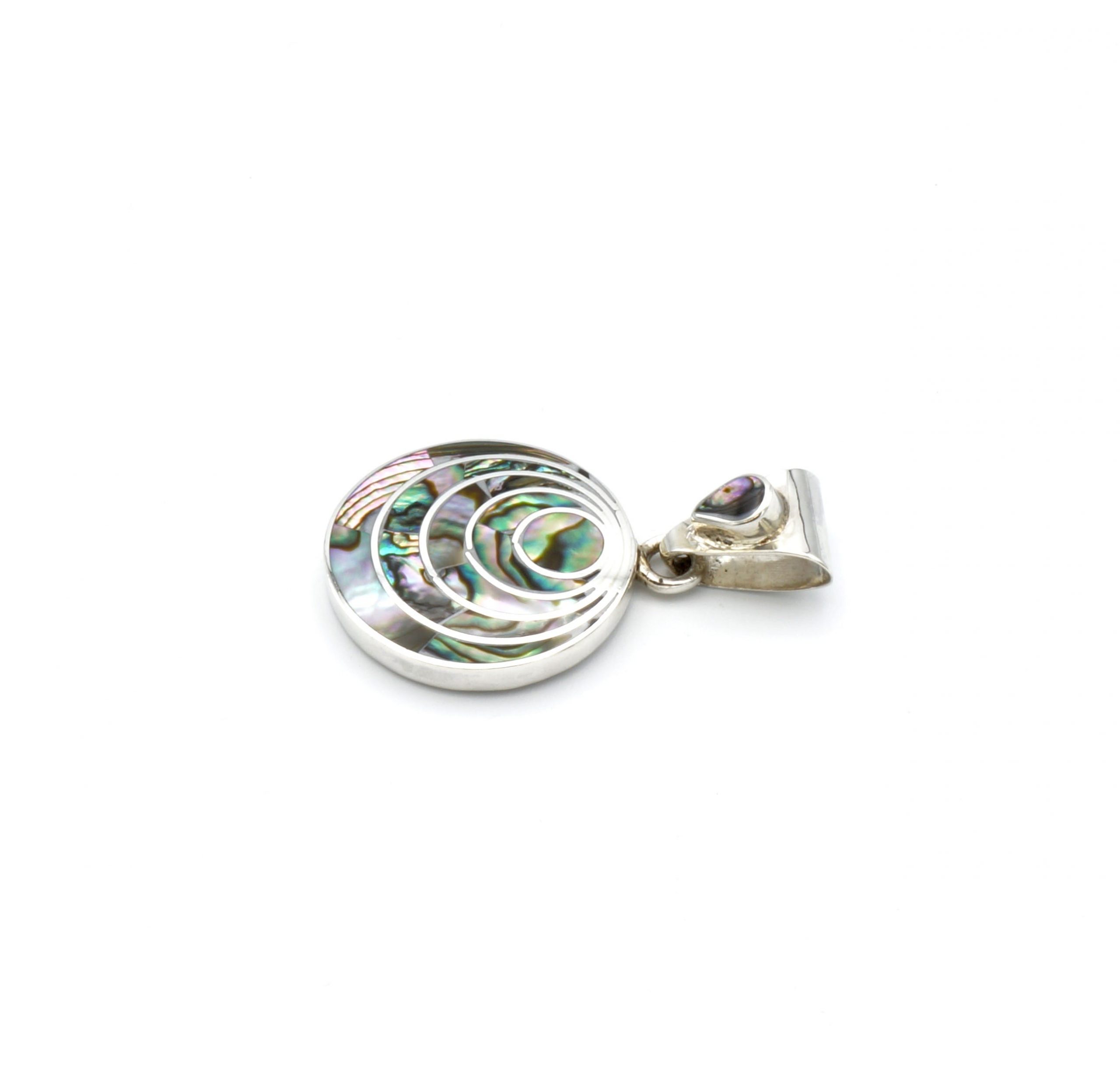 Kleine Pachamama zilveren hanger met abalone schelp - Afbeelding 3