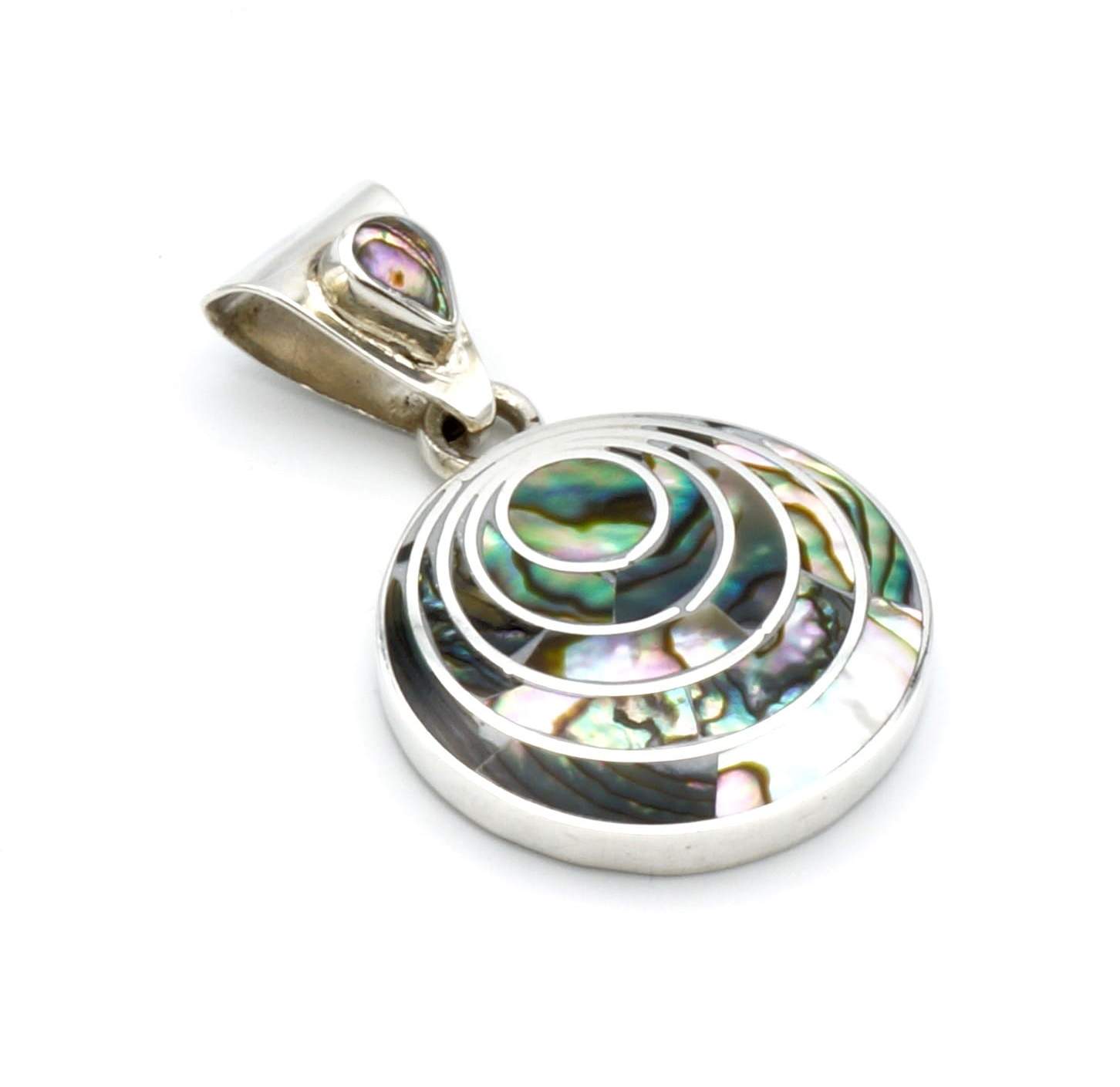 Kleine Pachamama zilveren hanger met abalone schelp
