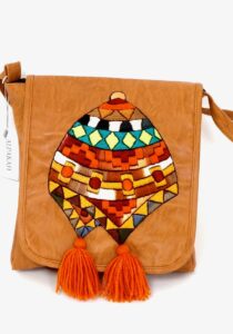 Lederen geborduurde Chullo-heuptas groot