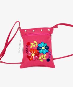 Lederen geborduurde margriet-heuptas rose