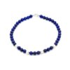 Luxe Lapiz Lazuli collier met zilveren details