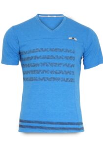 Luxe Pacha katoenen shirt met V-hals blue