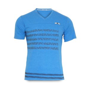 Luxe Pacha katoenen shirt met V-hals blue