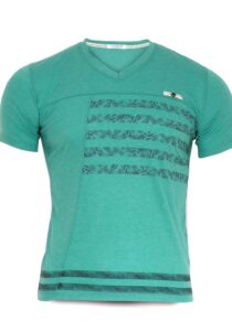 Luxe Pacha katoenen shirt met V-hals groen