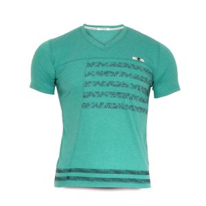 Luxe Pacha katoenen shirt met V-hals groen