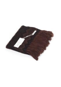 Alternative view of Luxe Titicaca dubbelsjaal donkerbruin en zwart