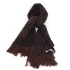 Luxe Titicaca dubblesjaal donkerbruin en zwart