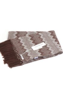 Alternative view of Luxe Titicaca dubbelsjaal wit en bruin
