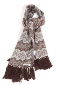 Luxe Titicaca dubblesjaal wit en bruin