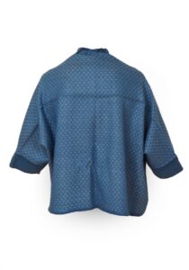 Alternative view of Luxe geometrische cape blauw
