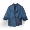 Luxe geometrische cape blauw